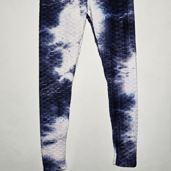 Vizio blue tie dye textured leggings nwt size Juniors XL - Picture 4 of 7
